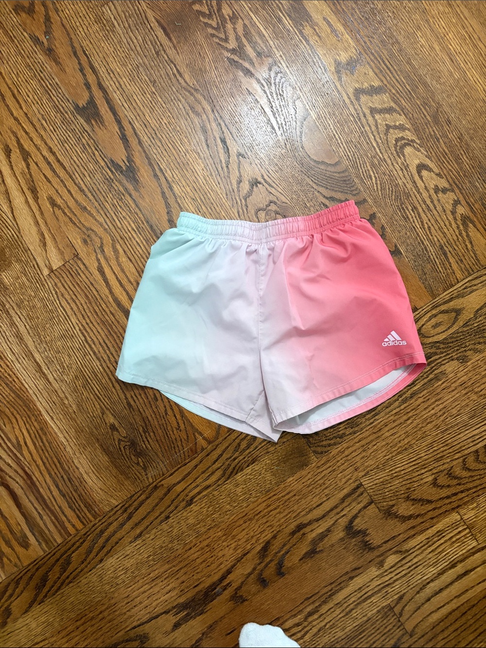 adidas Pink to Light Blue Ombre Kids Athletic Shorts